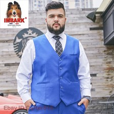 Plus Size Suit Vest Mens Single Breasted Waistcoat for Host Groomsmen Waist Coat
