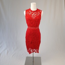 Eilly Bazar Red Lace Cocktail Dress S