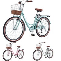26inch 7-Speeds Cruiser Bike Women's Lady Girl City Bicycle w/ Shimano Shifter