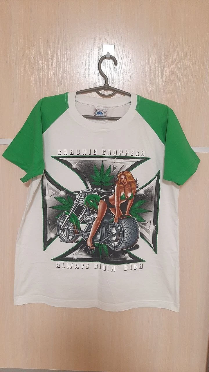 Vintage Biker High Perform CHRONIC CHOPPERS American Motorcycle Mens T Shirt Y2K