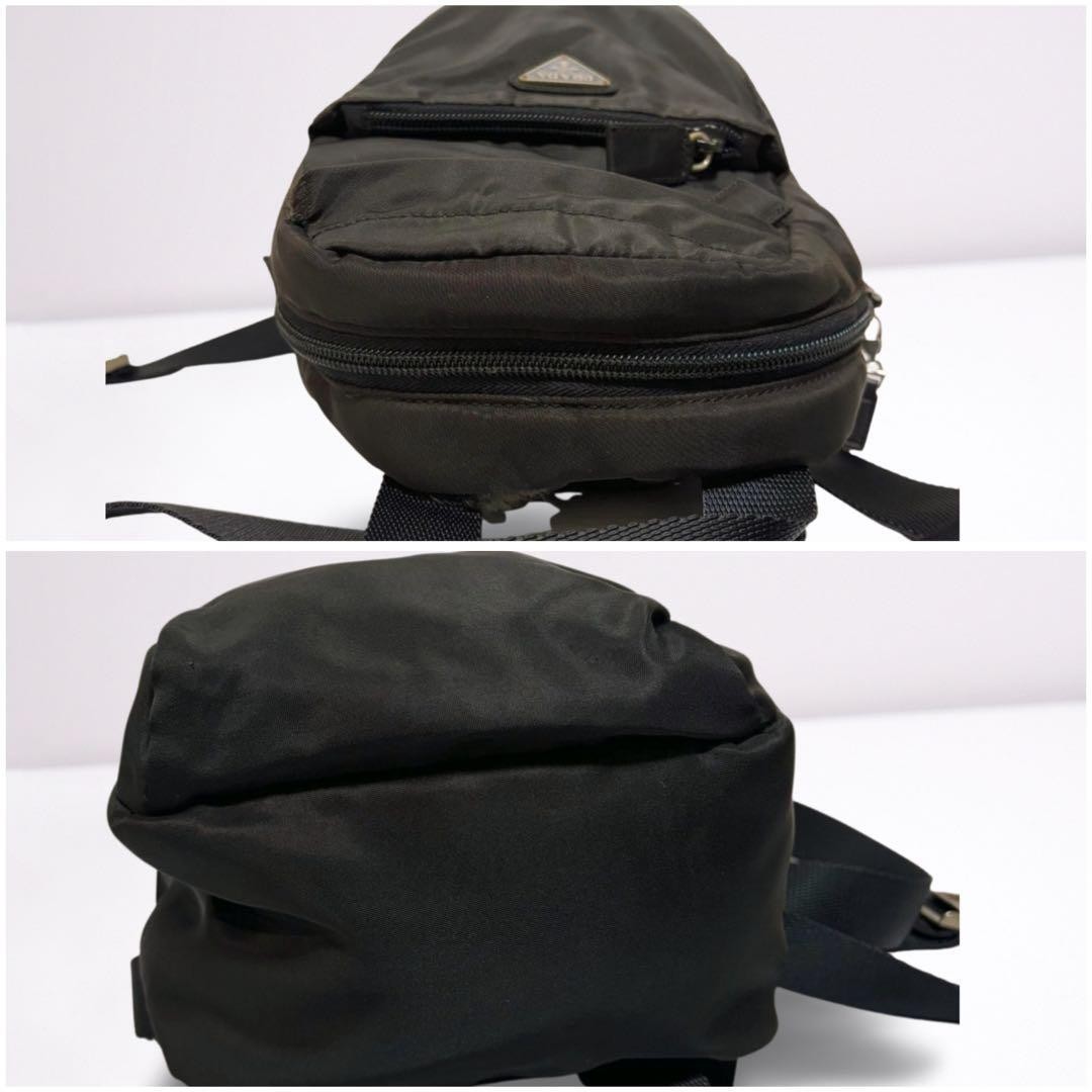 PRADA Mini Backpack Triangle Logo Triangle Plate Black Nylon Unisex for Women thumbnail 6