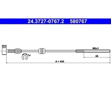 ATE Handbremsseil vorne für Opel Combo