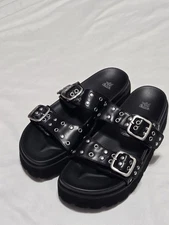 Wild Fable Yvonne Platform  Sandals Black Silver Buckles Women's Size 8.5