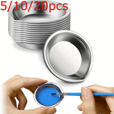 10pcs  Stainless Steel Round Paint Palette Mixing Trays Artist Art Tools  New