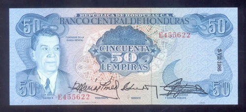 Honduras 50 Lempiras 1986   P66b  UNC