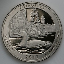 2018 S Gem Proof DCam Voyageurs National Parks Quarter CN-Clad