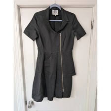 Alice Roi Black Zip Front Asymmetrical Dress Womens 6 edgy dark goth avant garde