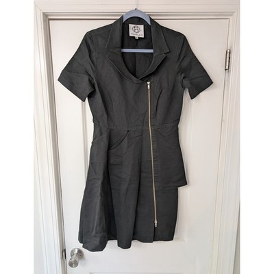 Alice Roi Black Zip Front Asymmetrical Dress Womens 6 edgy dark goth avant garde