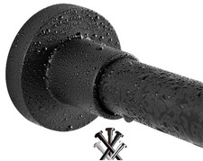 BRIOFOX Shower Curtain Rod 43-73 Inches Matte Black, Rustproof and Non-Fall D...