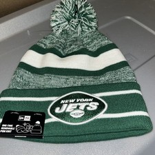 New Era NFL Cuff Pom Knit NY Jets Hat