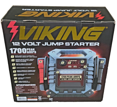 Viking 57044 1700 Peak Amp Portable Car Battery Jump Starter/Power