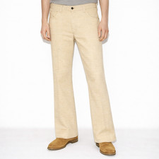 Vintage 70s Lee Oatmeal Beige Flare Pants Mens 36x 34 Bell Bottom Disco Slacks