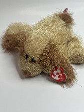 Vintage Ty Punkies Shreds Pup Dog Stuffed Plush Brown Tan