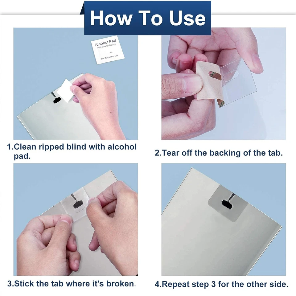 (30 Set/ 60 Pieces) Clear Vertical Blind Repair Tabs, Vertical Blind Repair Kit, - Image 2 of 4