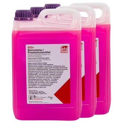 Kühlerfrostschutz Konzentrat Febi G12+ 3 X 5 Liter Violett für Opel Peugeot VW