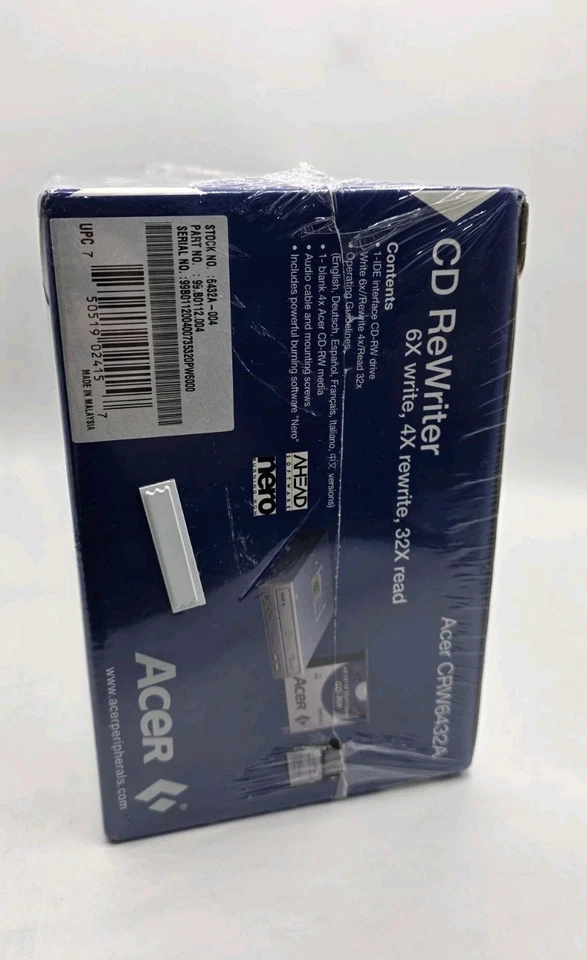 Acer CRW 6432A CD Rewriter 6x Write 4x Rewrite 32x New Vintage  - Image 3 of 4
