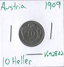 Coin Austria (Empire) 10 Heller 1909 KM2802