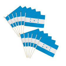 12pc Pack of Honduras Light Blue 12x18in Handheld Country Stick Flags