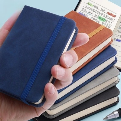 Kleines Notizbuch A7 tragbar Mini tragbar kleines Tagebuch Tasche Buch dickes Leder