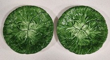 Vietri Salad Plate Leaf Design Motif Set Of 2 Cabbage Lettuce Mojalica 