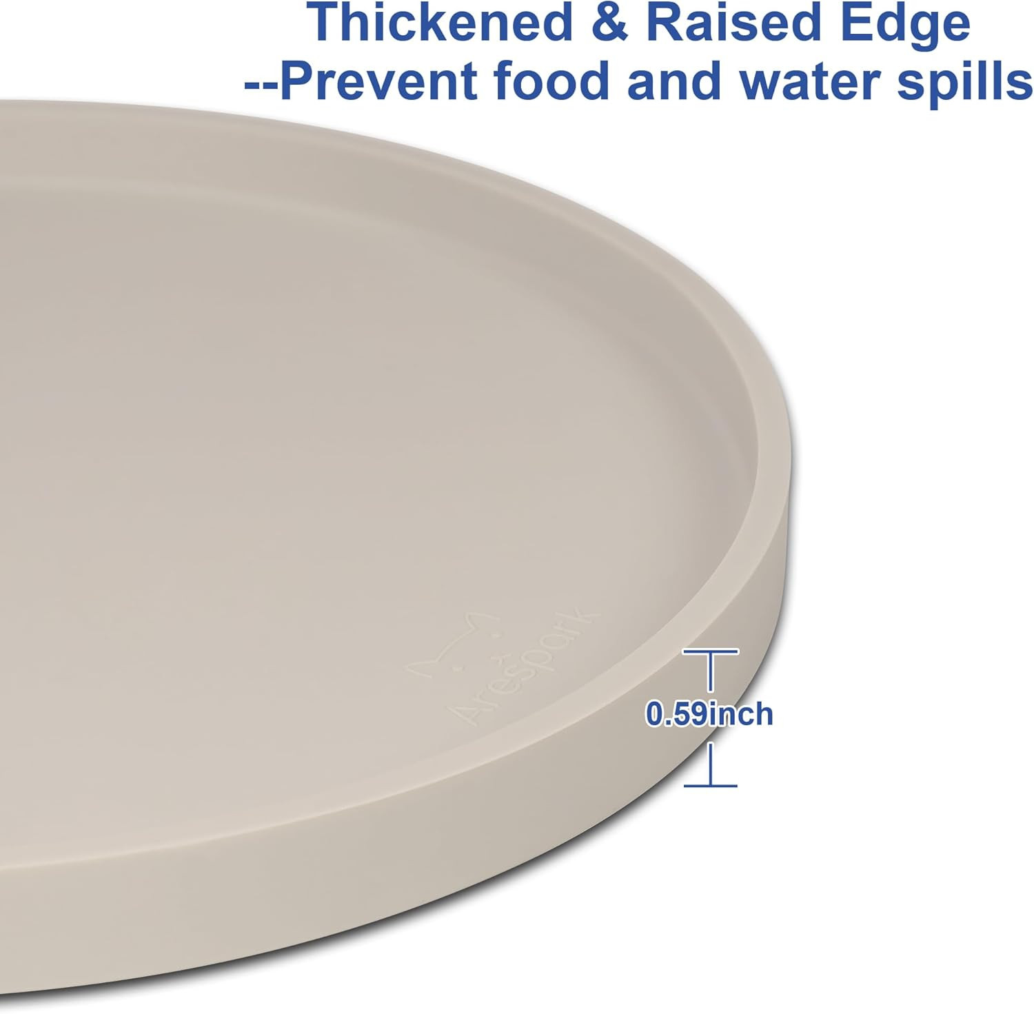 Cat Food Mat, Set of 2 Nonslip Waterproof Feeding Bowl Silicone Mats with Raised thumbnail 5