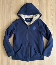 Vineyard Vines Sherpa Lined Hoodie Sweatshirt Jacket Boys L Navy Zip Whale Logo