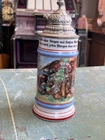 Ancient Munich beer mug Swiss milker 1900 guild mug lithophane militaria
