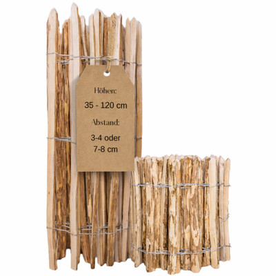 Staketenzaun Gartenzaun Holzzaun Zaunlatte Rollzaun Haselnussholz 35-120 cm