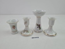 4x Kleine Kerzenhalter und Vasen Porzellan Bl...
