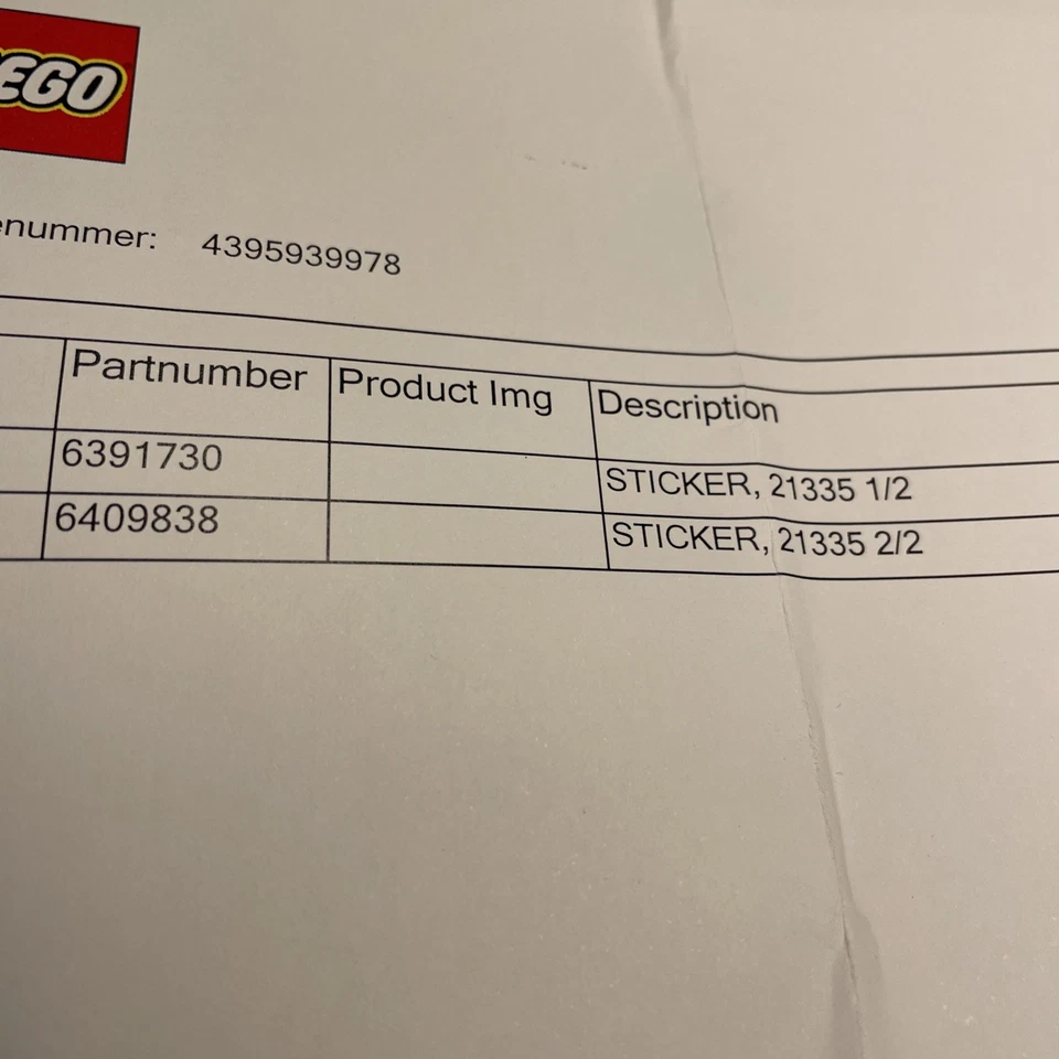 LEGO STICKER SHEET 1+2 ONLY MOTORIZED LIGHTHOUSE 21335 from set New & Genuine - Image 4 of 4