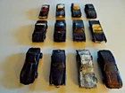 12 vintage 1:64 scale various brands black diecast cars for parts or restoration