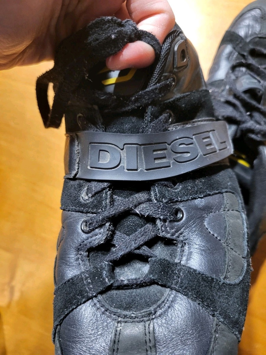 Diesel Zolkin Black Leather Suede Men's Low Top Sneakers Shoes US