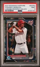 YOHANDY MORALES 2024 Bowman Chrome #BCP-52 BLACK SAPPHIRE /10 1st Bowman PSA 9