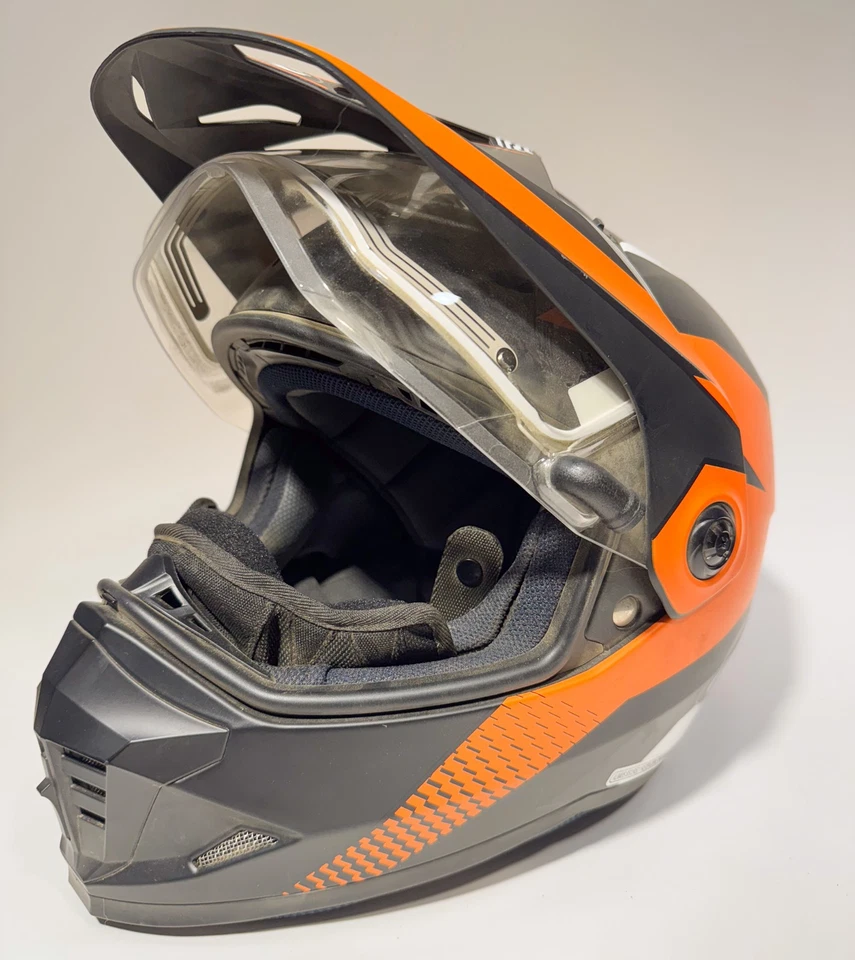Casco deportivo doble HJC DS-X1 naranja/negro mediano + manual y cable todoterreno Foto 4 de 4