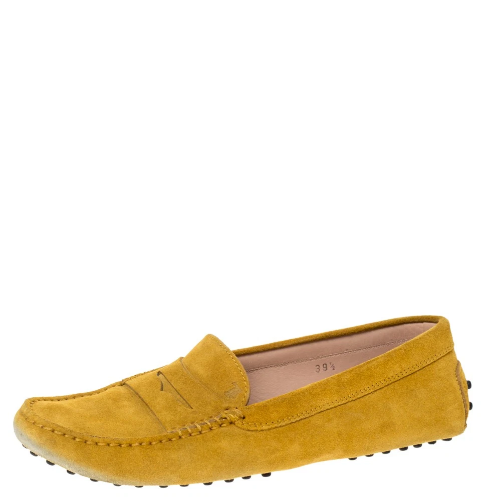 TOD’S Mocassini per penny gialli in pelle scamosciata Tod's taglia 39 5