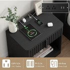 Modern Black Wood Nightstand with Storage, 2 AC Outlets, 2 USB Ports, 23.6" — photo 3