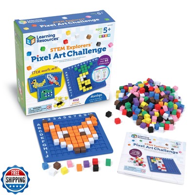 Learning Resources STEM Explorers Pixel Art Challenge - Math Puzzles, Pattern