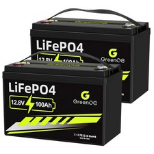 Greenoe 2 Pack 12v 100ah Lifepo4 Battery Group 31 With Built-in 100a Bms For Rv Greenoe 2 Pack 12v 100ah Lifepo4 Battery Group 31 With Built-in 100a Bms For Rv