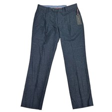 Tommy Hilfiger Mens Barr Modern Fit Linen Blend Suit Pants Denim Blue 32x30
