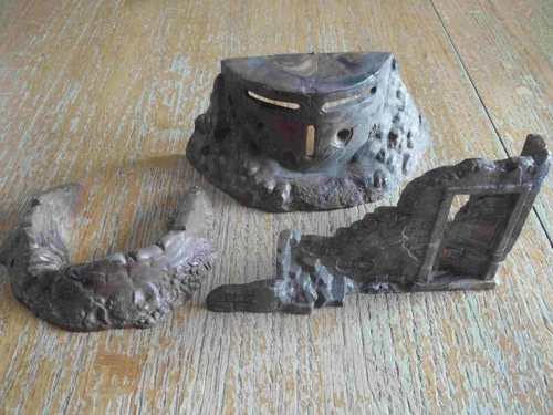 1950's MARX  Battleground Playset set of 3 tan w/black Terrain Accessories