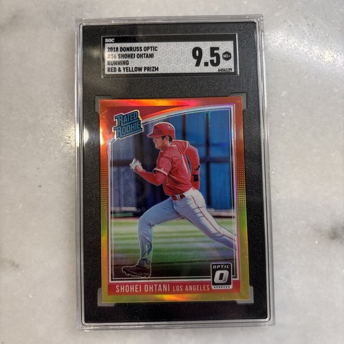 2018 Donruss Optic 56 Shohei Ohtani Red/Yellow Prizm Running  RC - Rookie Card