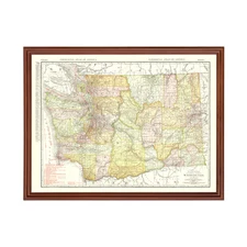 Old Map of Washington 1917 - Vintage Washington Art