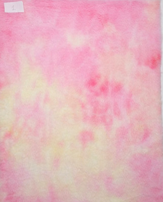 Gefärbter Kunstfellstoff zum Basteln und Teddybärenherstellung (rosa/gelb).