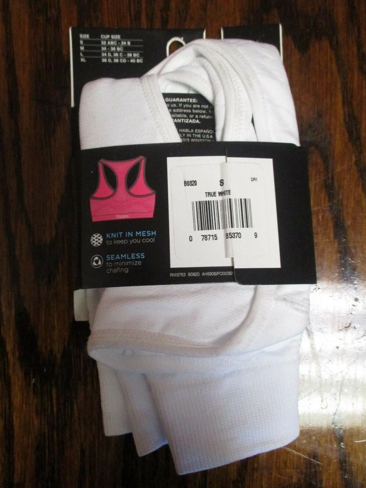 Sujetador Jogbra 851B10 Hanes B0820 Sin Costuras Sin Alambres Pequeño Blanco Foto 2 de 4