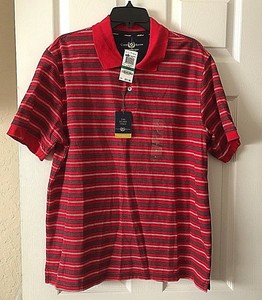 The Estate Polo Club Room Men's Polo Shirt Red With Stripes Fire Combo SZ L NWT | eBay