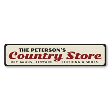 Store Sign, Country Store Sign, Custom Store Sign, Dry Goods Metal Decor Sign