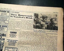 JULIUS SIP-IN Mattachine Society Homosexuals Gays Rights at Bars 1966 Newspaper 