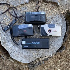 35mm Film Camera Lot Nikon Kodak Vivitar Keystone Used. Parts Only 