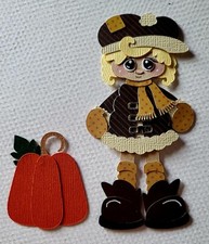 Mini November Calendar Girl Blond Hair set. Scrapbook, Card making Paper Piecing