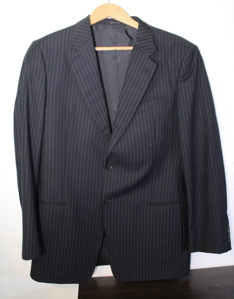 Traje de hombre Armani Collezioni Italia azul oscuro 44L chaqueta 38/30 pantalones 2 piezas Foto 2 de 4